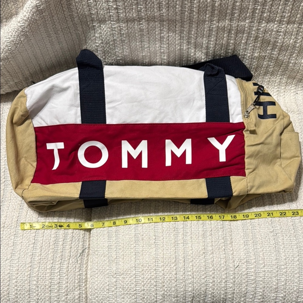 Tommy Hilfiger Men's Red and Tan Duffel Bag - Picture 6 of 6